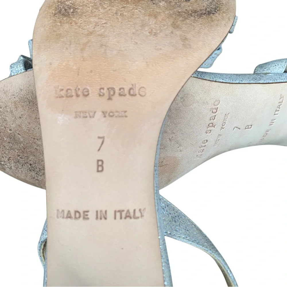 KATE SPADE Glitter Slingback Bow Heels – Size 7B‎
